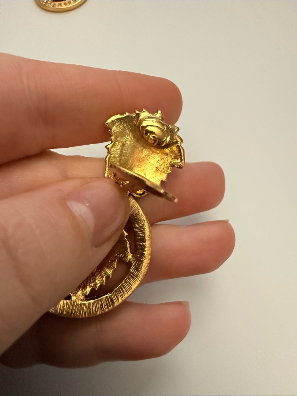 Versace Gold Medusa Drop Earrings with Crystal - Picture 5 of 10